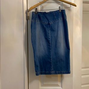 High waited pencil jean skirt